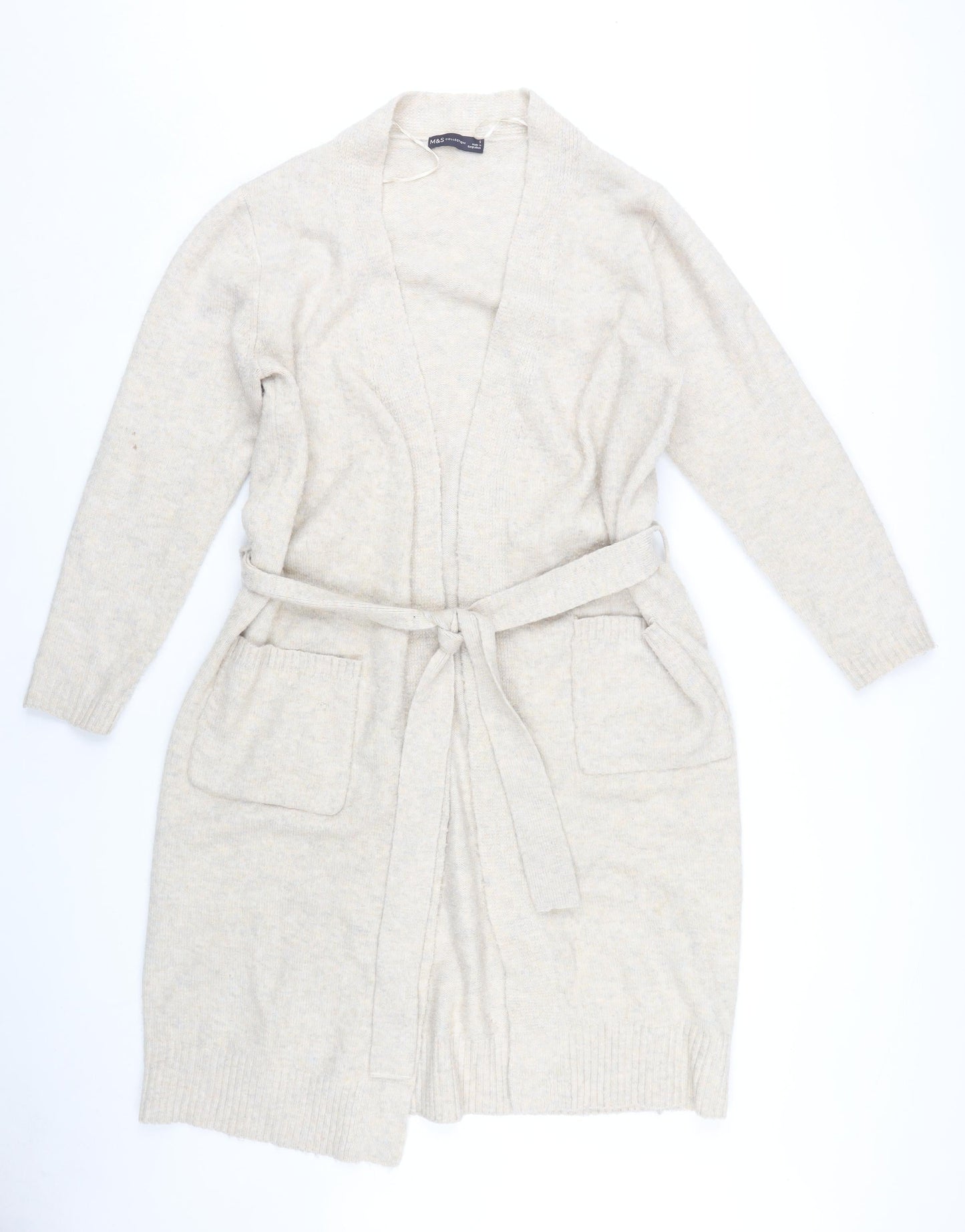 Marks & Spencer Women Beige S Cardigan Jumper