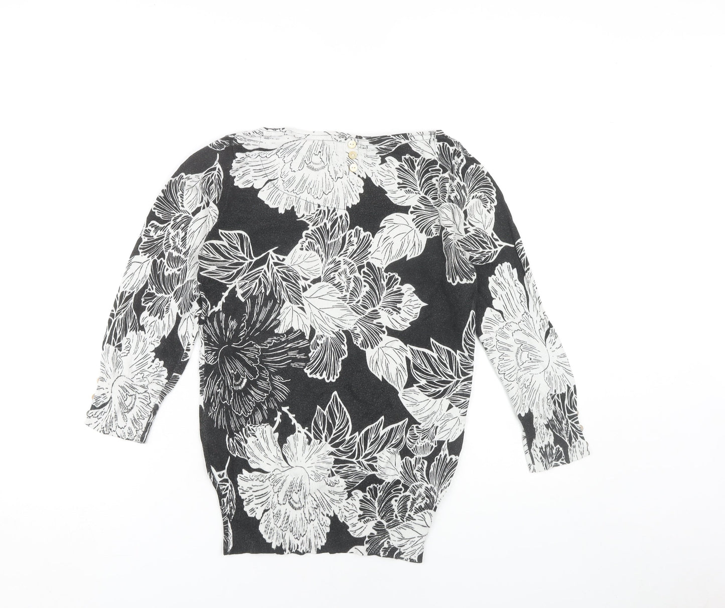Next Women's Black Floral Pullover Jumper Size 8