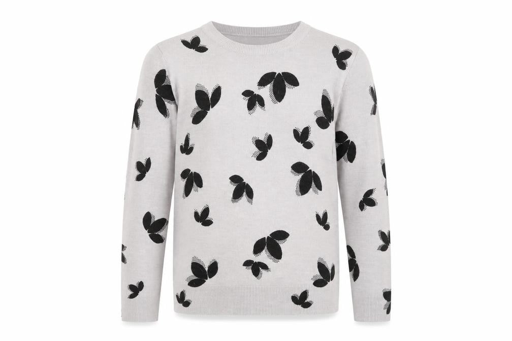 Marks and Spencer Women's Grey Butterfly Jumper Size 10