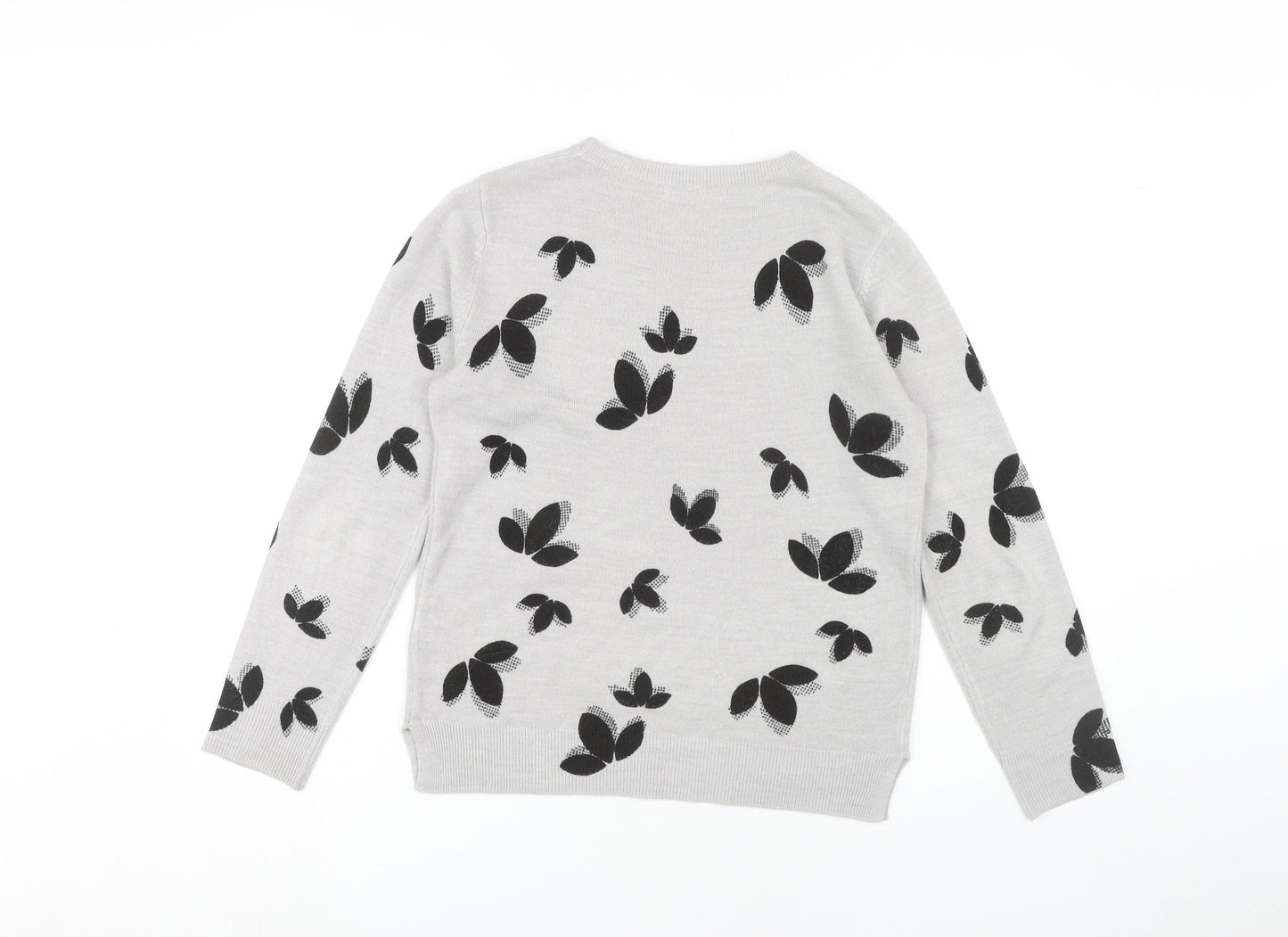 Marks and Spencer Women's Grey Butterfly Jumper Size 10