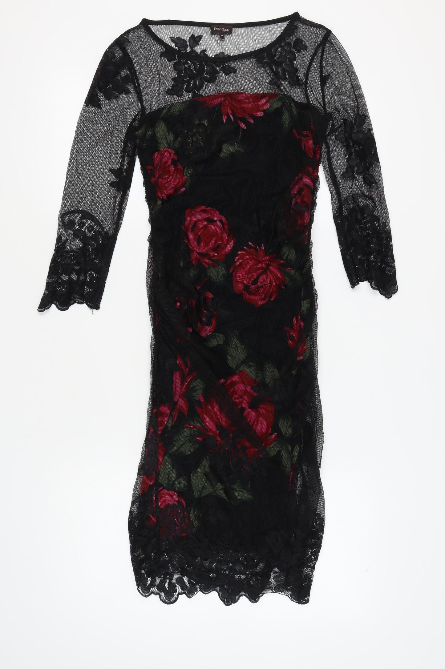 Phase Eight Women's Black Floral Dress Size 10