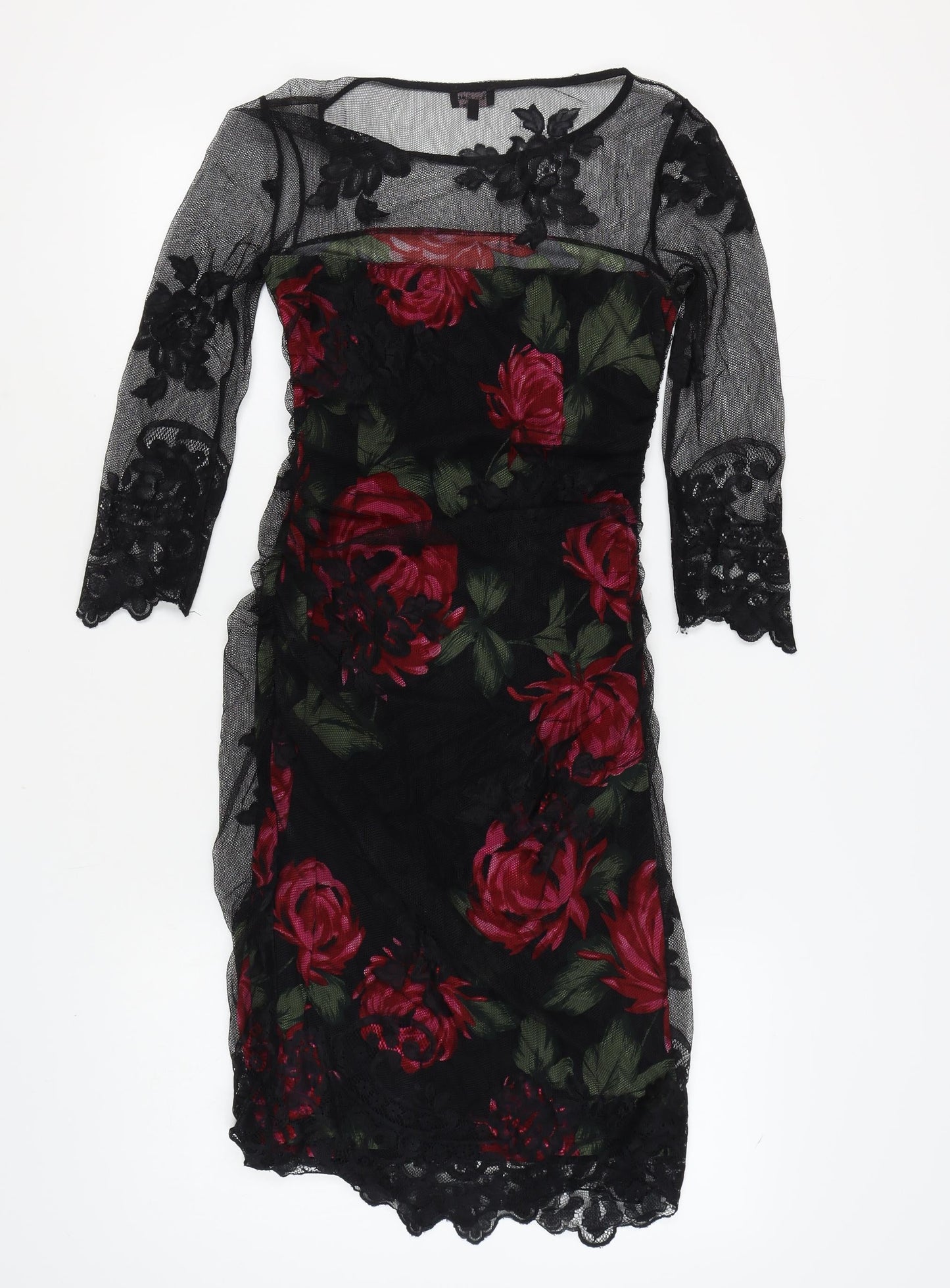 Phase Eight Women's Black Floral Dress Size 10