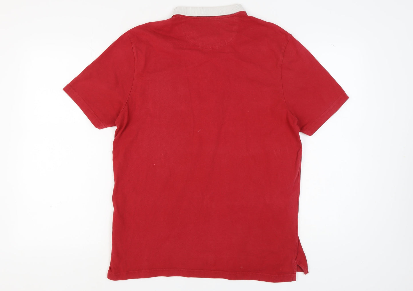 Farah Men's Red Polo Shirt L Cotton Short Sleeve