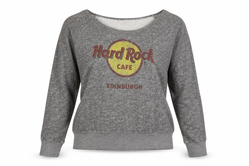 Womens UK S Regular Hard Rock Cafe Grey Pullover Sweatshirt