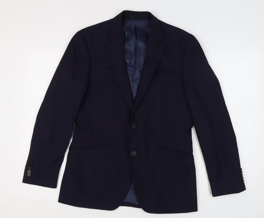 T.M. Lewin Men's Blue Wool Blazer Size 39 Regular