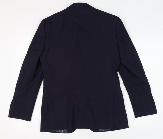 T.M. Lewin Men's Blue Wool Blazer Size 39 Regular