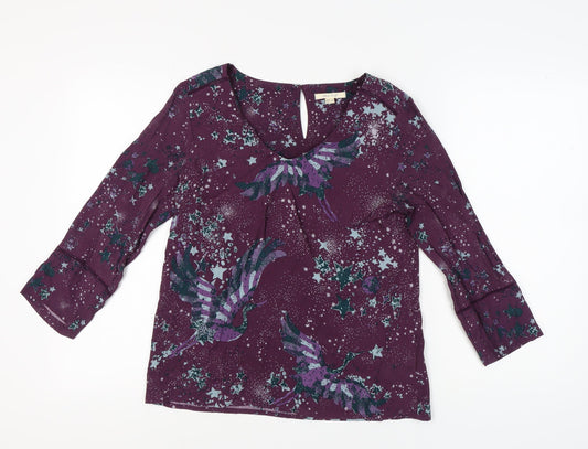 White Stuff Women's Purple Blouse - Size 10, Viscose