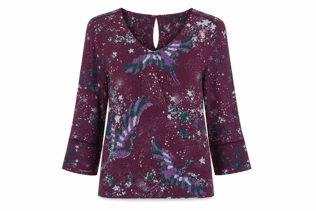 Womens UK Size 10 White Stuff Purple Viscose Blouse