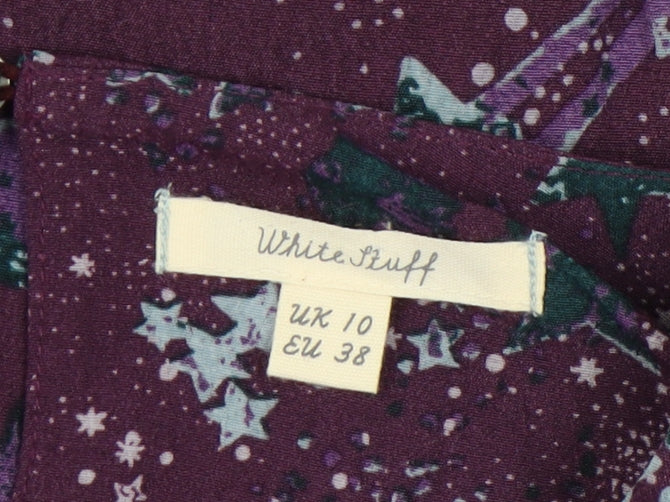White Stuff Women's Purple Blouse - Size 10, Viscose