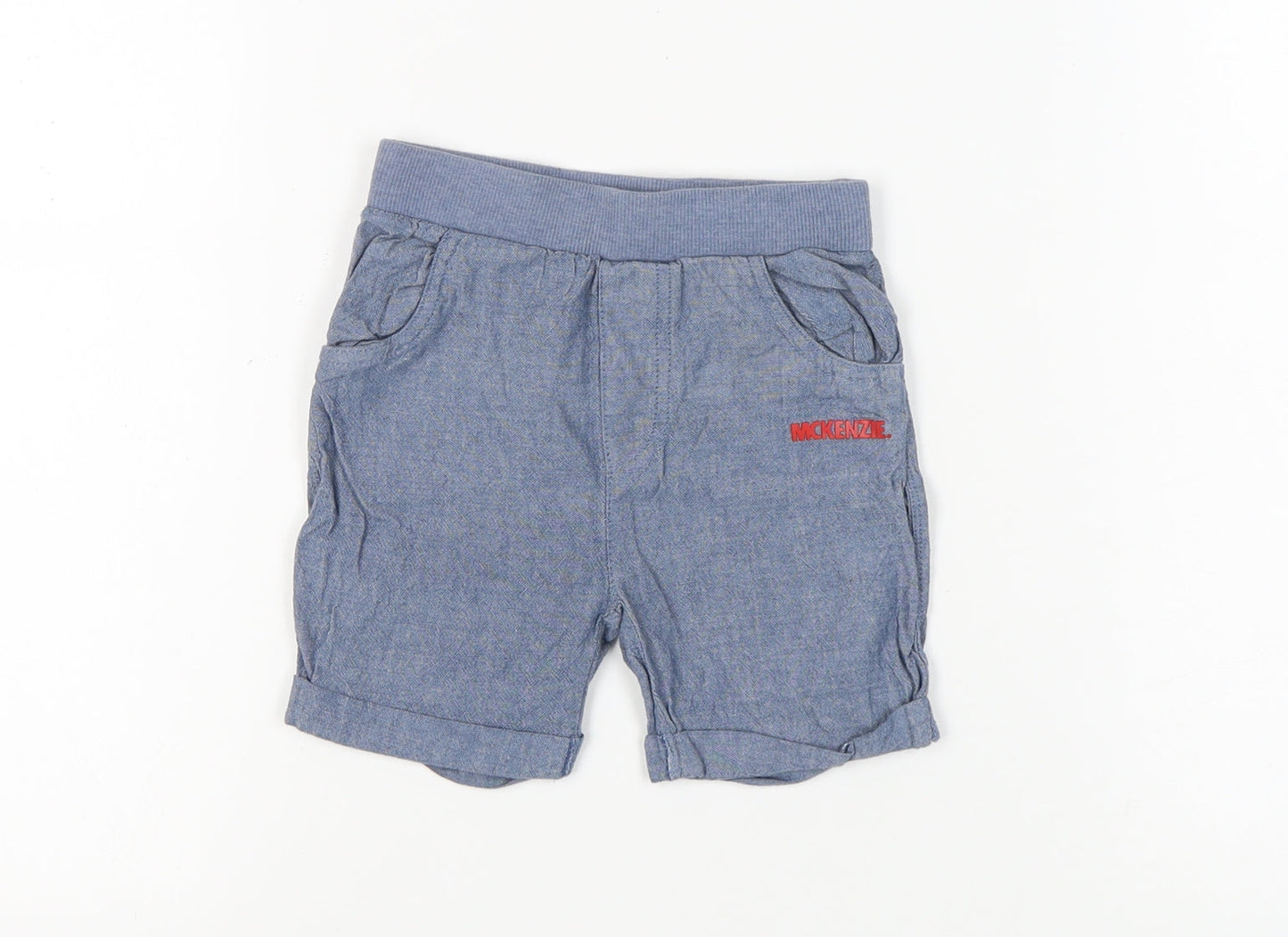 McKenzie Blue Cotton Shorts - Unisex 24-36 Months