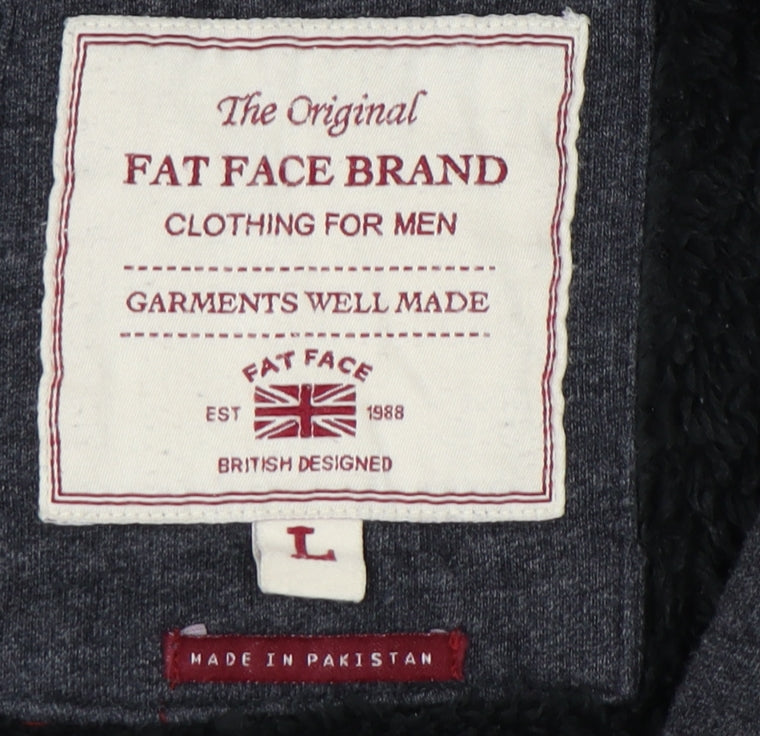 Fat Face Men's Grey Full Zip Hoodie - Size L