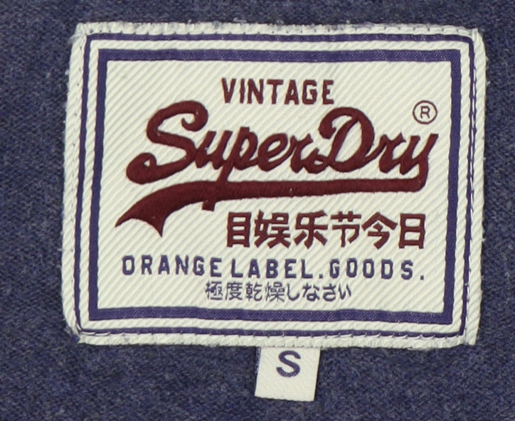 Superdry Women's Blue V-Neck Pullover Jumper S