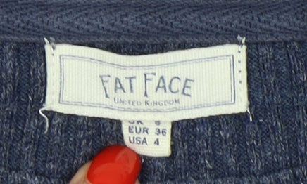Fat Face Women's Blue Crew Neck Pullover Jumper Size 8