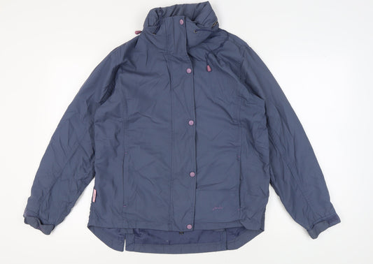 Joules Women's Blue Mid-Length Parka Jacket, Size 10
