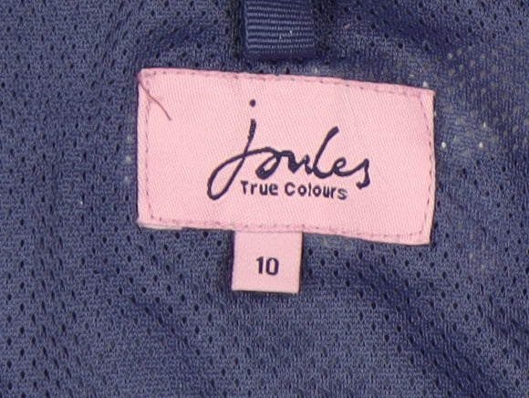 Joules Women's Blue Mid-Length Parka Jacket, Size 10