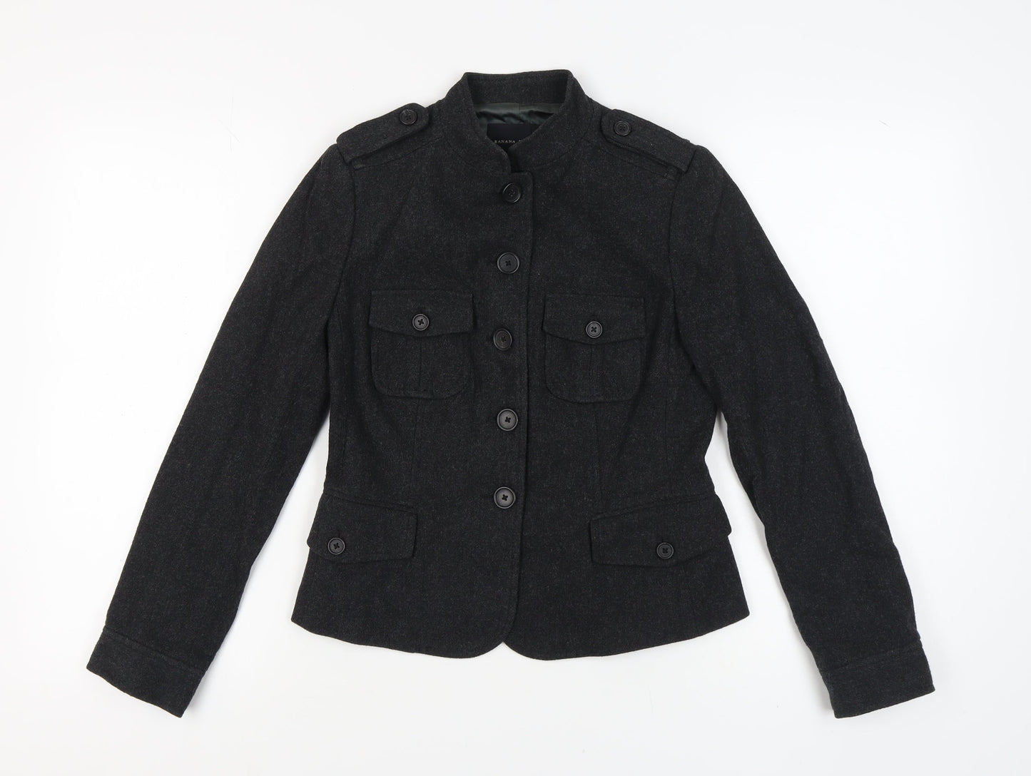 Banana Republic Women's Black Military Jacket Size 2
