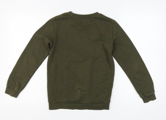 Puma Boys Green Pullover Sweatshirt Size L Crew Neck