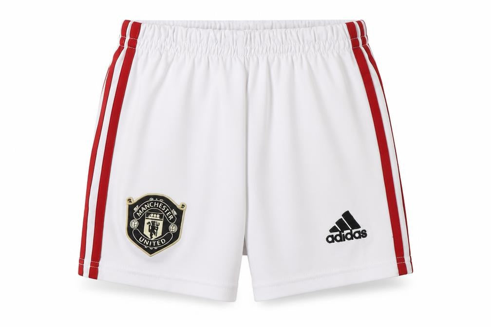 Front view of Adidas boys’ white football athletic shorts, size 6, years