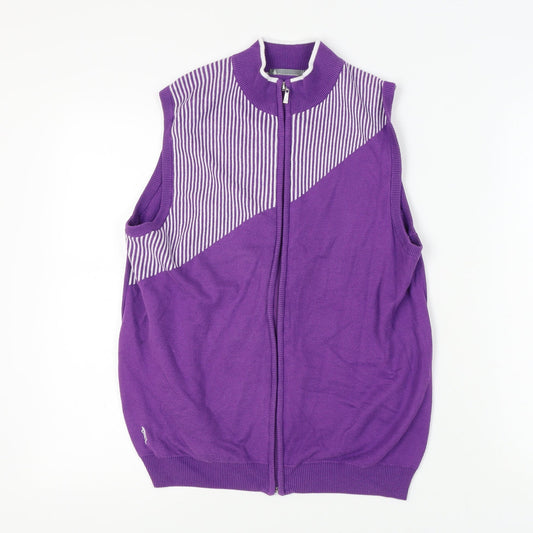 Glenmuir Women's Purple Vest Jumper, Size L, Full Zip