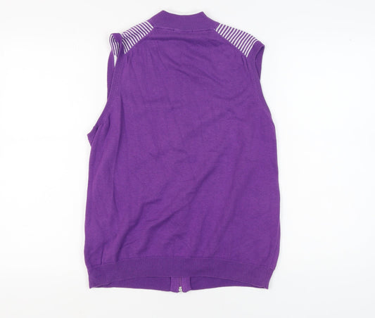 Glenmuir Women's Purple Vest Jumper, Size L, Full Zip
