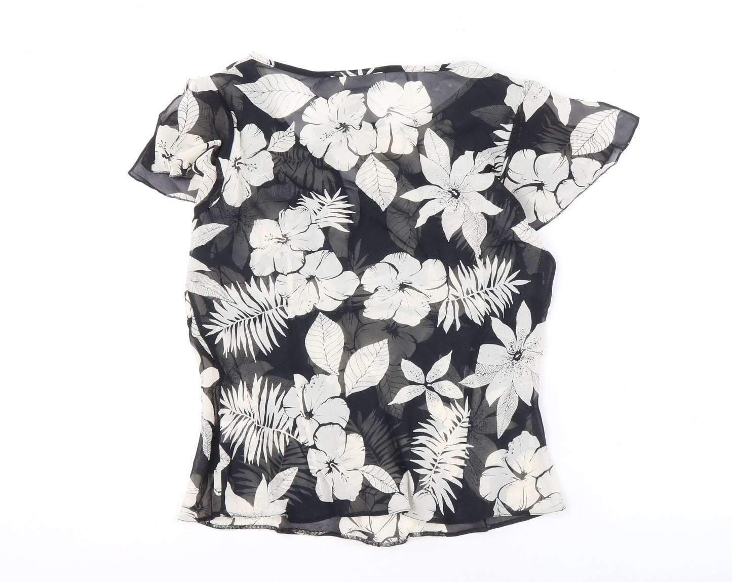 Wallis Women's Black Floral Blouse Size 14