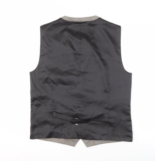 Next Men's Grey Check Waistcoat 42R