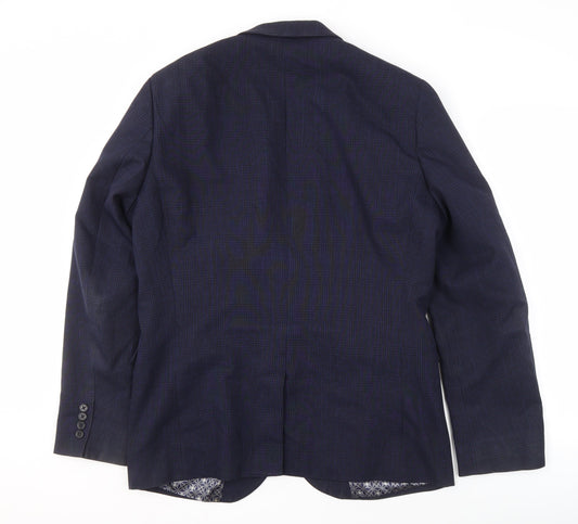 Next Men's Blue Check Slim Fit Blazer 42R