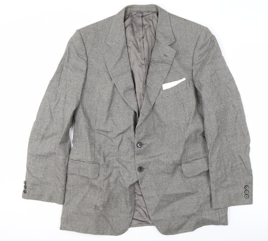 St Michael Men's Grey Check Wool Blazer, 42 Regular Fit