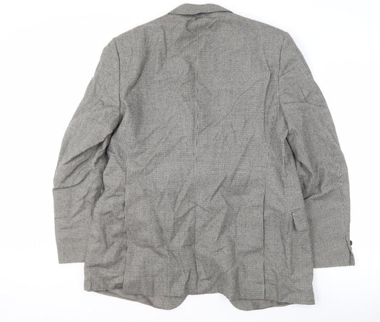 St Michael Men's Grey Check Wool Blazer, 42 Regular Fit