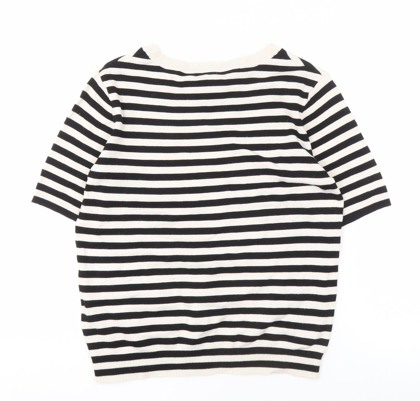 H&M Women's Black Stripe Pullover Jumper, S