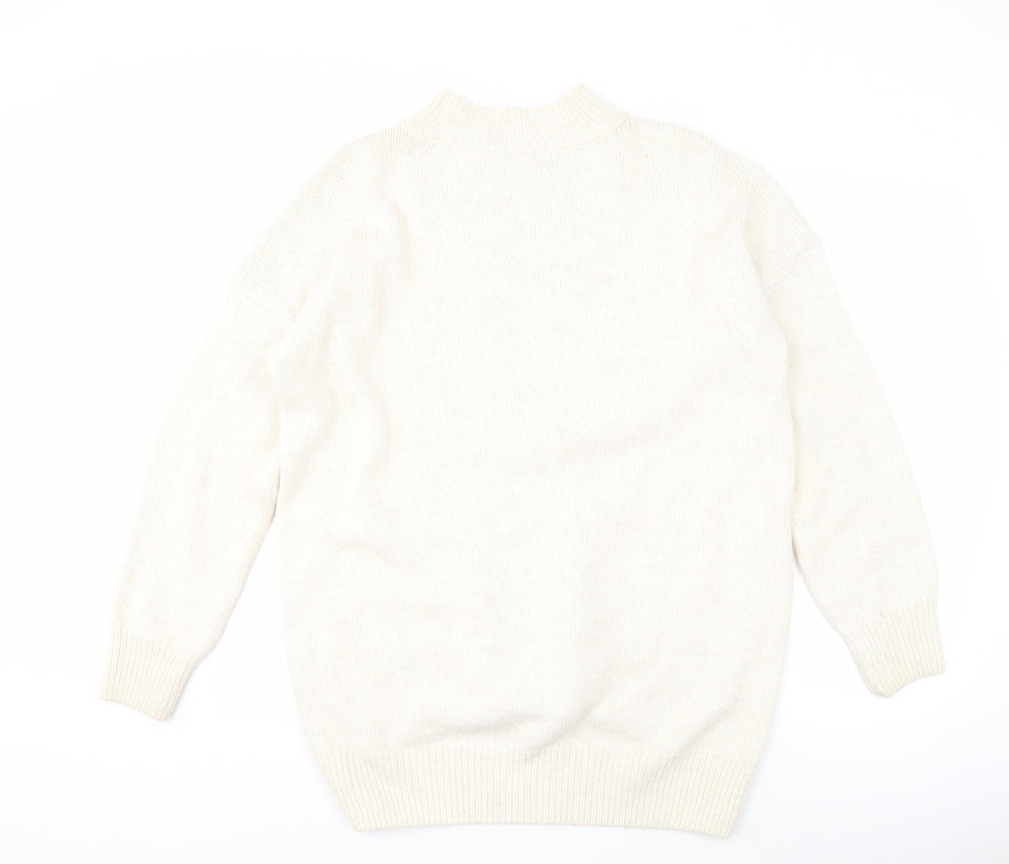 Next Ivory High Neck Cable-Knit Pullover Jumper - Size 18