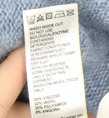 Marks and Spencer Women's Blue Open Front Cardigan, Size 12