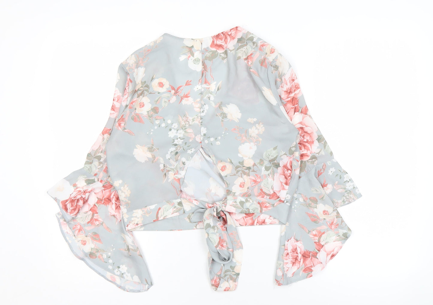 River Island Women's Floral Wrap Blouse, Size 12, Multicoloured