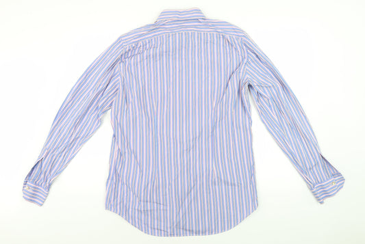 Paul Smith Men's Blue Striped Dress Shirt, Long Sleeve