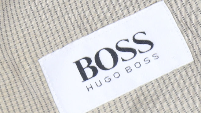 Hugo Boss Men's Grey Wool Blazer, Striped, Medium