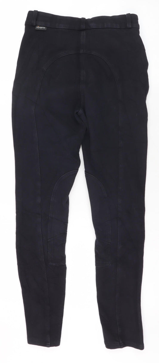 Decathlon Girls' Black Equestrian Leggings, Size 8, Riding Wear
