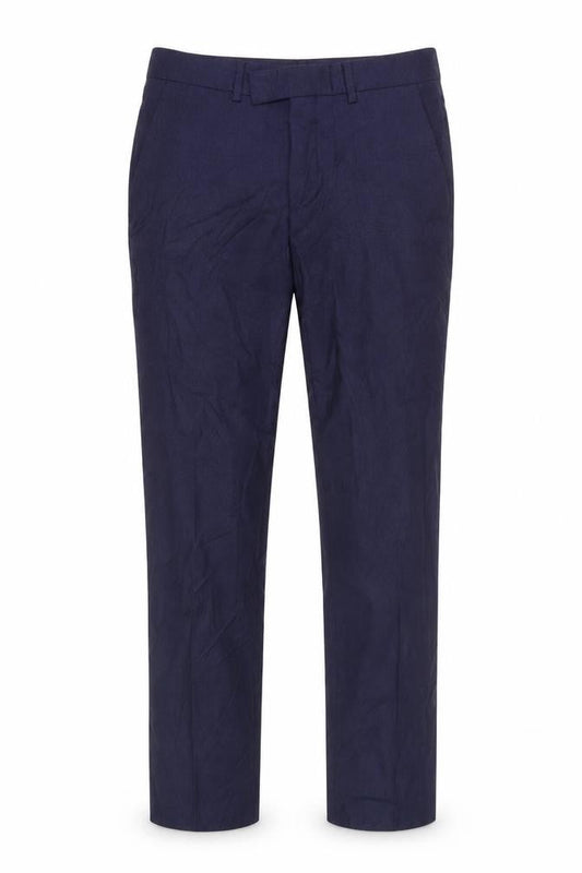 Jaeger Men's Blue Wool Blend Regular Trousers