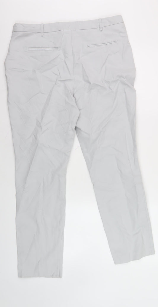 Gallery Women's Grey Trousers Size 14 Regular Fit