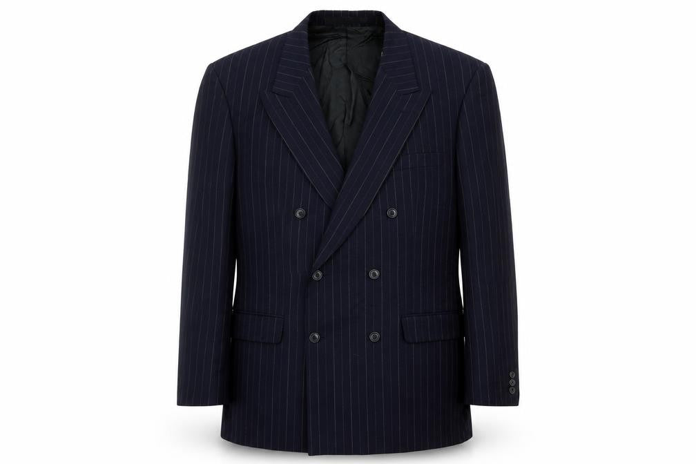 Marks and Spencer Men's Blue Striped Blazer 42L