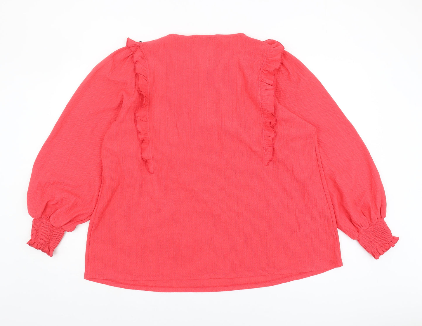 Next Women's Red Ruffle Tunic Blouse Size UK 20
