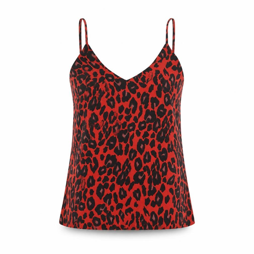 New Look Red Animal Print Camisole, Size 6