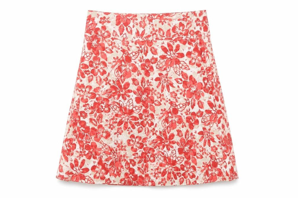 Front view of Maine New England Women's Floral A-Line Skirt, size 12