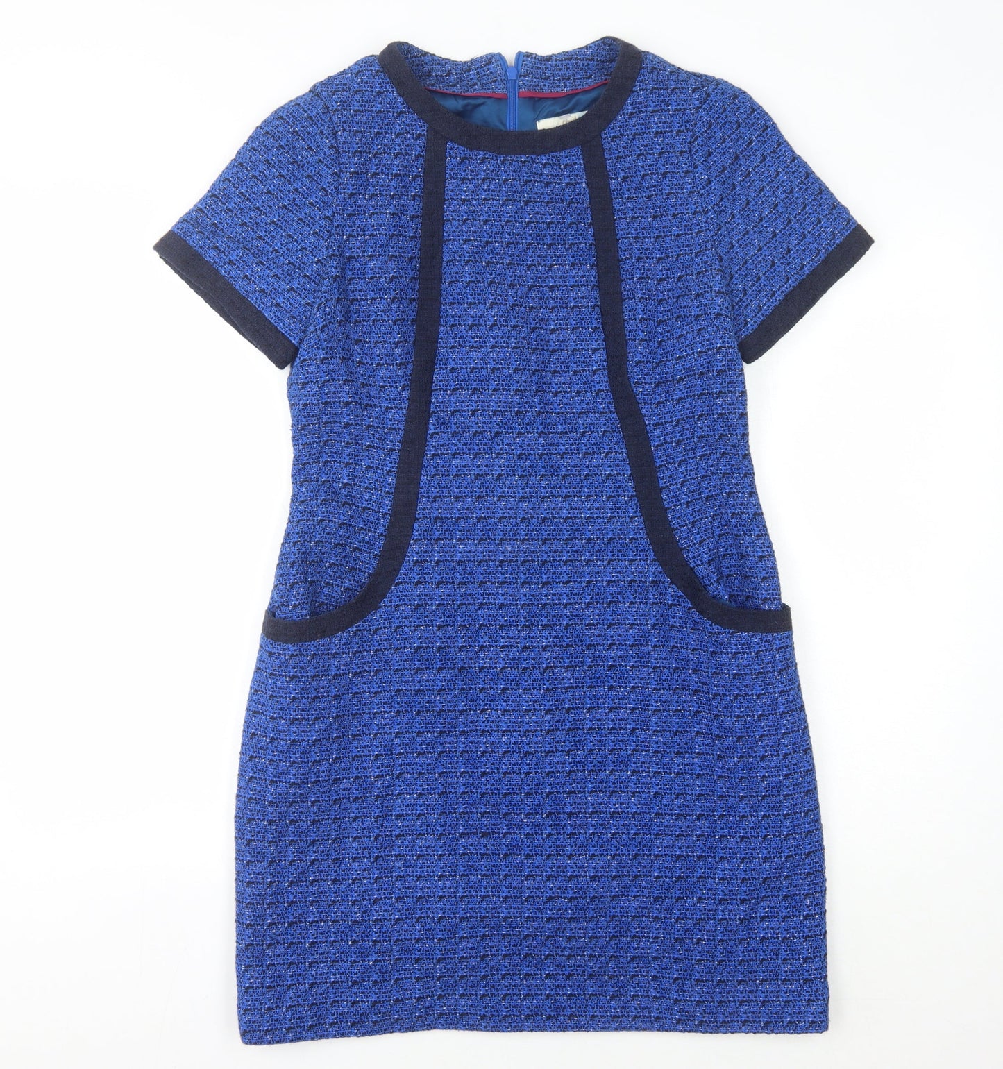 Boden Women Blue Check Shift Dress Size 12