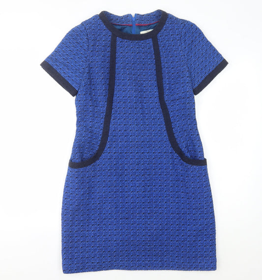 Boden Women Blue Check Shift Dress Size 12