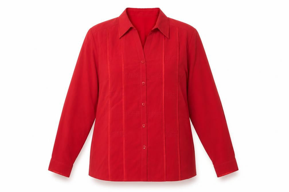 Womens UK Size 16 Alexon Red Polyester Button-Up