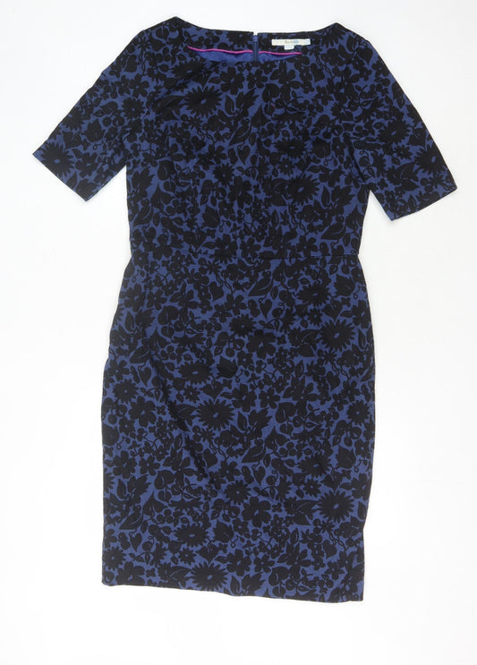 Boden Women's Blue Floral Sheath Dress Size 10