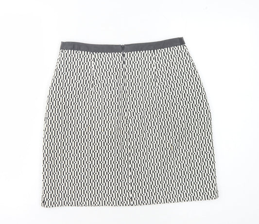 Oasis Women's Black Geometric Pencil Skirt Size 8