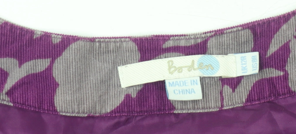 Boden Women's Purple Floral Cotton Dress Size 10