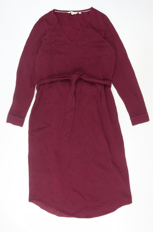 Boden Women's Red V-Neck Wrap Dress Size 12
