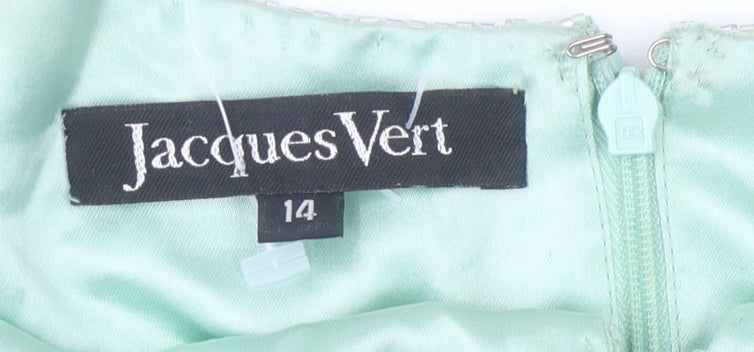 Jacques Vert Women's Green Beaded Blouse, Size 14, Formal Wear